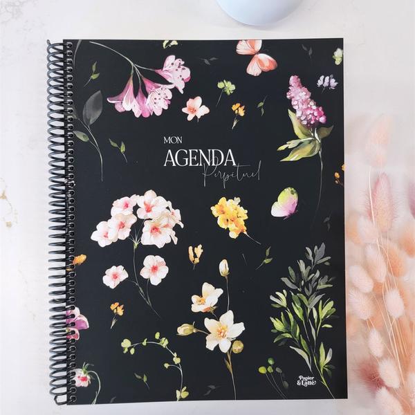 Agenda perpétuel Fleurs en folie (non-daté) – papeterie-plume-et-papier-inc.