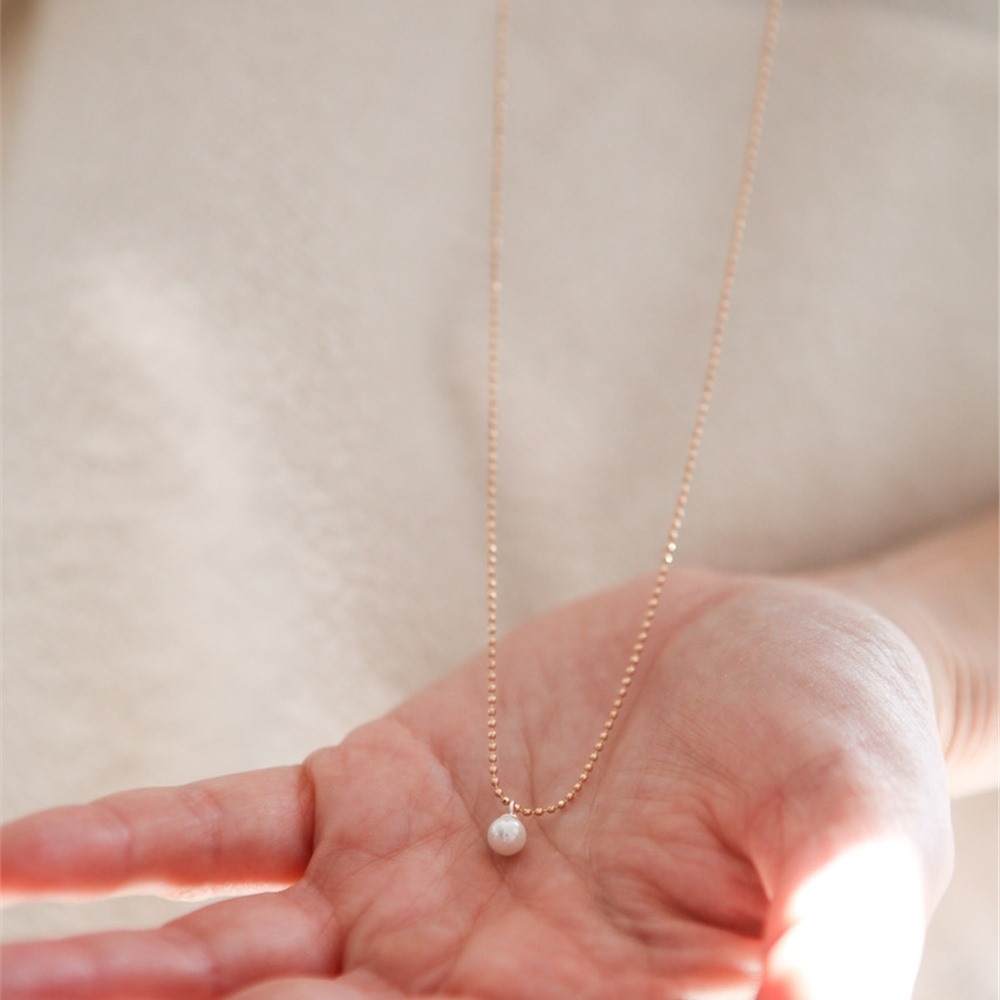 Collier Pendentif Citronnier Fait Main - Perle Et Plaqué Or/argent - 16 Pouces