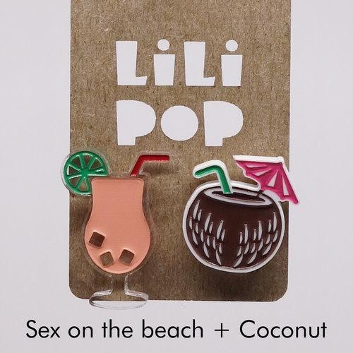 Lili Pop Boucles d oreilles cocktails Noix de coco et sex on the  