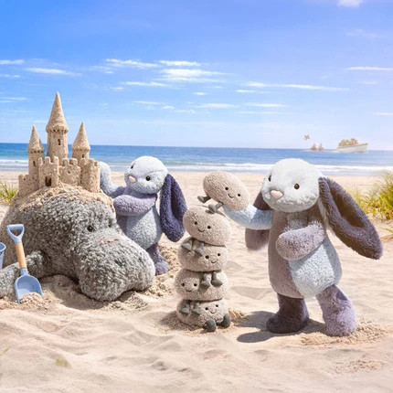 Jellycat Puddlesea Bunny Plush Toy | Minis Humains
