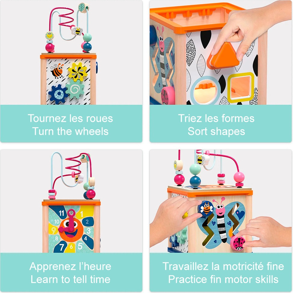 Cube de Motricité en Bois pour Bébé Beauté Marine | Mes Jouets en Bois