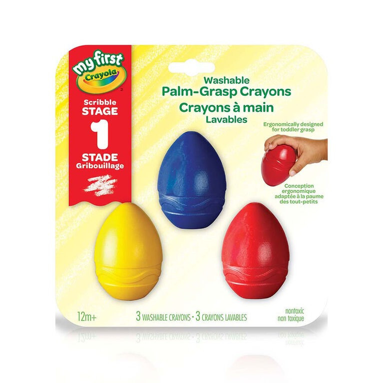 12 Crayons Ergonomiques Bébé – Lavables Et Non Toxiques, Forme Cacahuète Pour Petites Mains De 12 Mois à 3 Ans