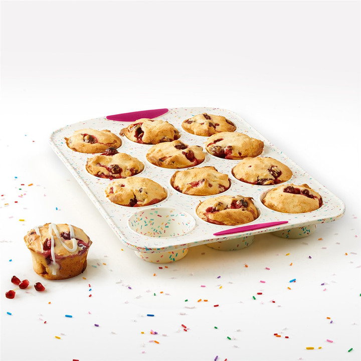 Moule à Cupcakes En Silicone - 12 Cavités Antiadhésives | Pour Four, Micro-ondes, Lave-vaisselle | Sans BPA