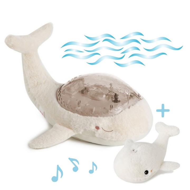 Veilleuse Baleine Tranquille et bébé en peluche