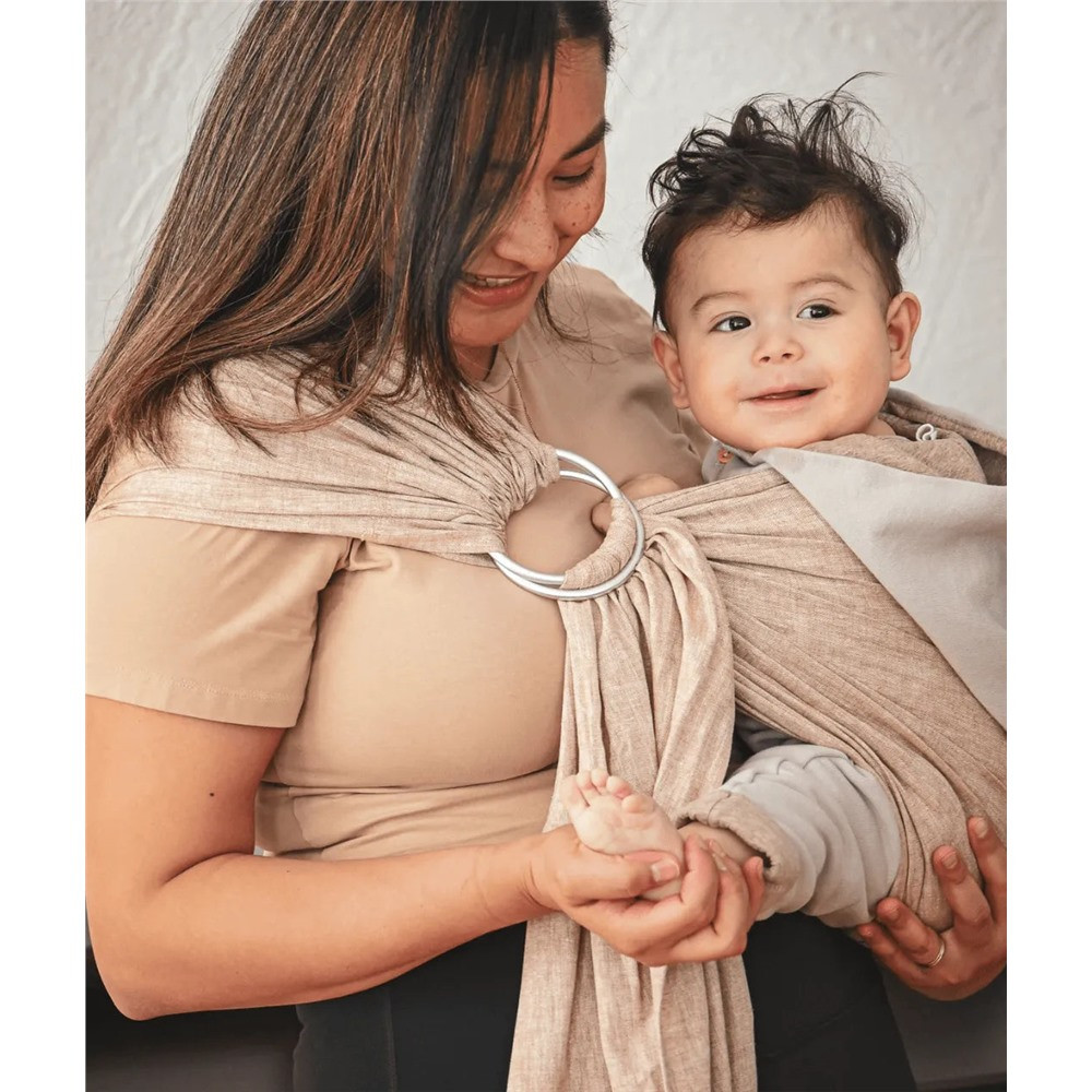 Écharpe De Portage Ring-Sling Hoppediz - Pour Nouveau-nés Et Bébés 0-36 Mois (3-20 Kg) - Anneaux Aluminium - Modèle Aberdeen