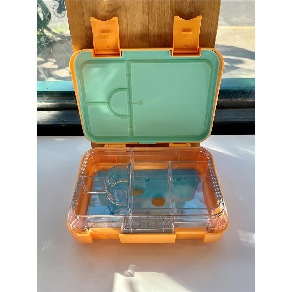 Boîte Bento 4 Compartiments Anti-fuite En Silicone - Sans BPA, Micro-ondable, Lavable - Noamus - 21x16x5,8 Cm