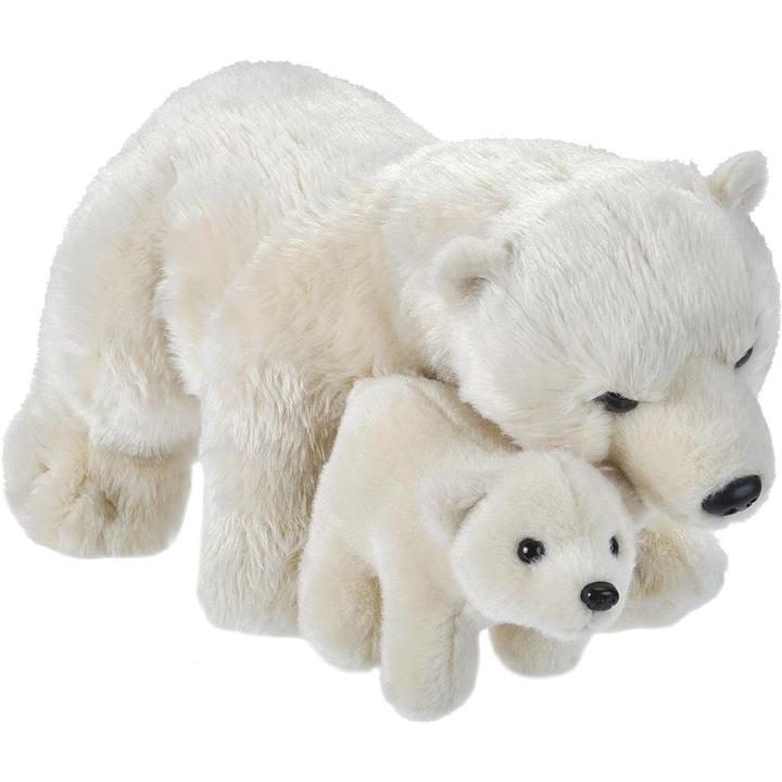 Peluche ecokins Maman Bebe 13 Ours polaire