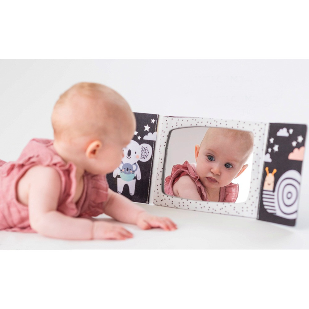RunHero Miroir Bébé Avec Livre Froissé – Contraste Noir/Blanc, Jouet Montessori Portable Pour Nouveau-Né Dès 3 Mois