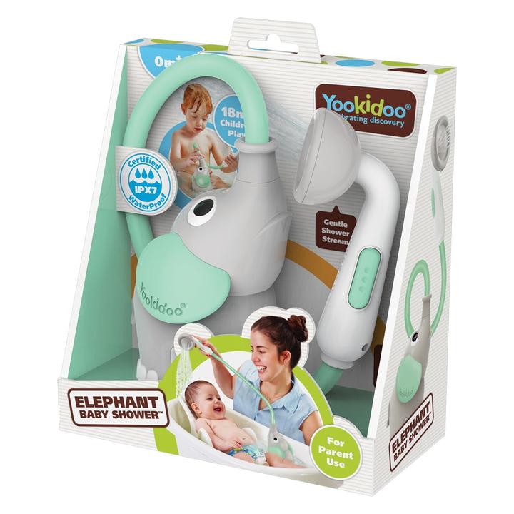 SPITZER TOYS Éléphant en mousse avec douche pour bébé, jouet de bain avec bulles de savon et musique, jouet de bain pour filles et garçons à partir de 1, 2, 3, 4