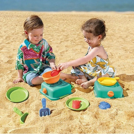 Kit De Cuisine De Plage Hape – 11 Accessoires Pour Pâtés De Sable – Poignée De Transport – Dès 3 Ans