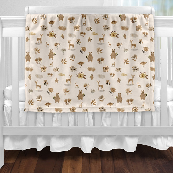 Couverture Légère Ours Et Forêt 100x130 Cm - Douce, Chaude, Pour Enfants Et Adultes, Lavable Machine, Idéale Cadeau - 3