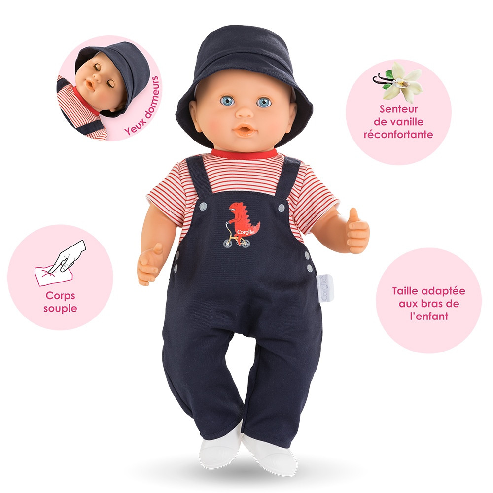Poussette Double Dolly Tots Rose Et Noir – Pour Poupées Jusqu’à 45 Cm, Poignée Réglable, Sièges Avec Ceinture, Pliable, Dès 3 Ans