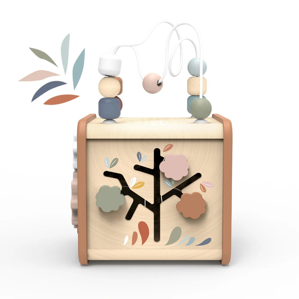 KidKraft 63298 Deluxe Cube d'activité en bois - Labyrinthe de perles pour bébés et enfants pour apprendre à connaître les couleurs, les formes, les lettres et les chiffres