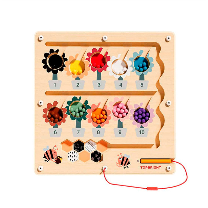 Labyrinthe Magnétique Parking & Alphabet – Jeu Montessori Éducatif En Bois Pour Enfants 2-6 Ans, Motricité Fine & Apprentissage Lettres