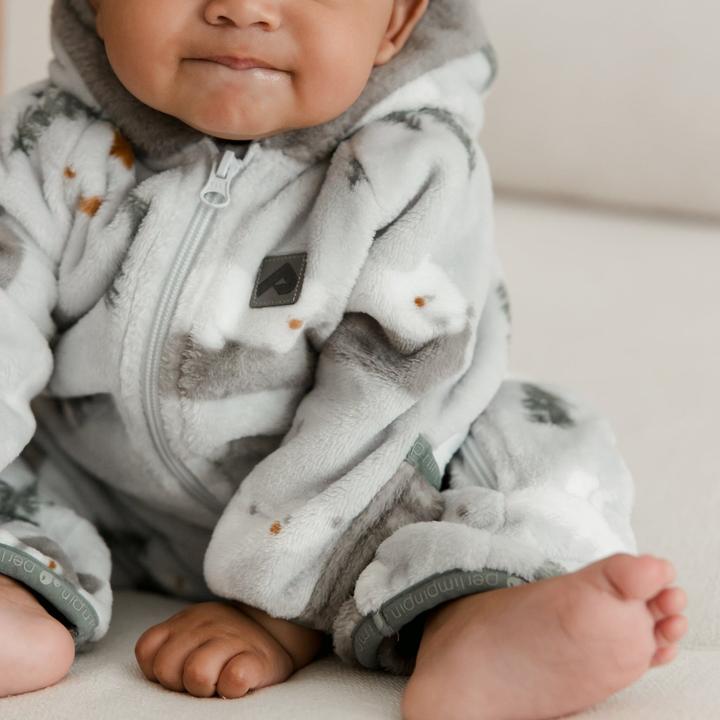 Combinaison Neige Bébé Ours En Peluche - Grenouillère Chaude à Capuche Pour 0-12 Mois (Garçon Ou Fille) - 12