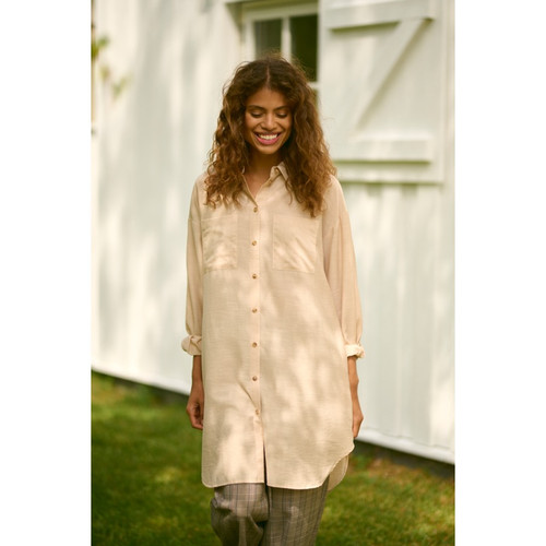 STREET-ONE Chemise basique à col en V pour femmes en Bleu | STREET-ONE