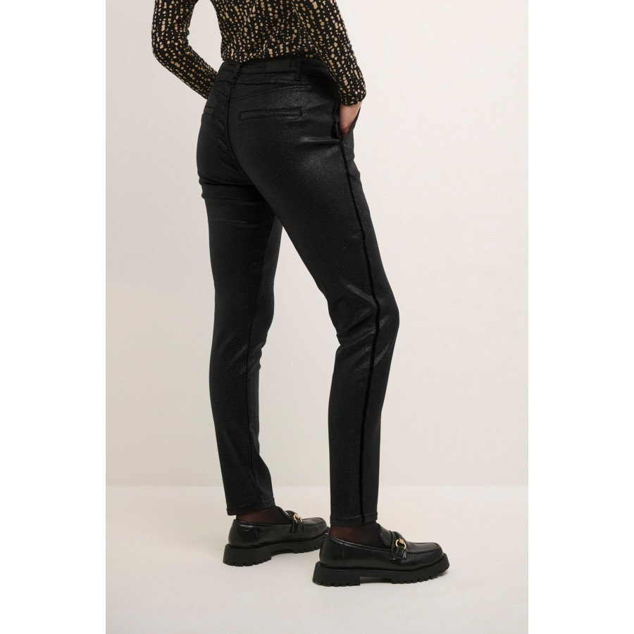 Pantalon En Laine Super Fine Zilli - Marron - Taille 34 (34" X 36") - Détails Cuir - Neuf Sans étiquettes