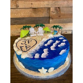 Stitch sur gâteau plage tropicale 🍰