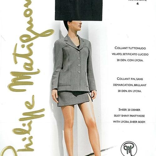 Collant Philippe Matignon 'Lycra Fin Jade' 20 Deniers - Couleur Cappuccio (marron), Taille 1 (S) - Neuf Avec étiquettes