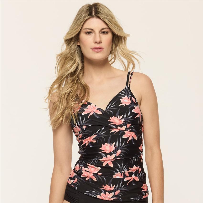 売れ筋商品|||ジョーンズニューヨーク カットソー トップス レディース Women's Mixed-Print Split-Neck Top Coral Sun Multi ジョーンズニューヨーク みの レディース カットソー トップス