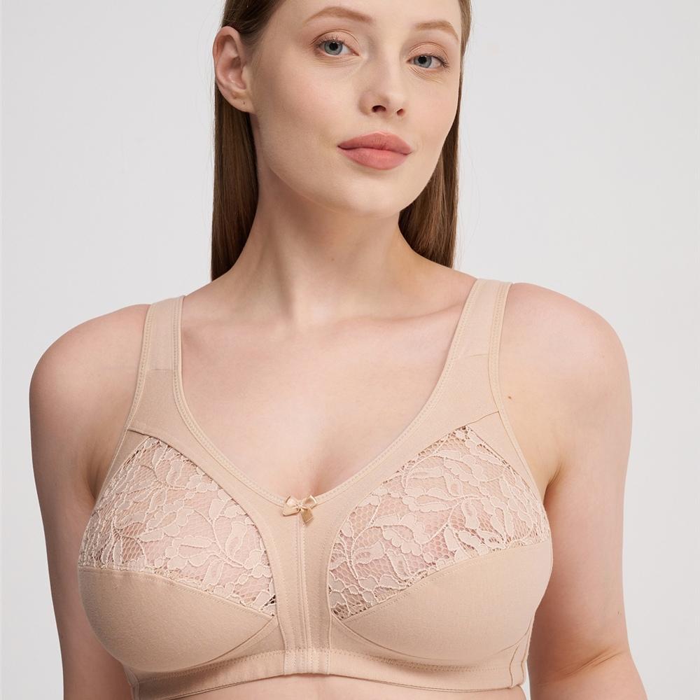 Soutien-gorge Femme En Dentelle – Minimiseur Confortable Sans Armatures – Bretelles Réglables – Idéal Pour Tous Les Jours, Sport Et Grand Confort