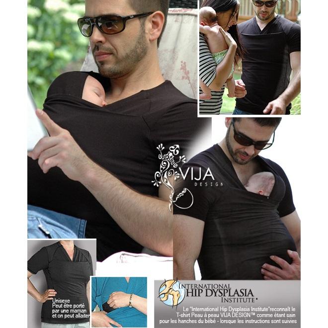Vija Design - T-Shirt Peau-A-Peau pour homme Large Gris