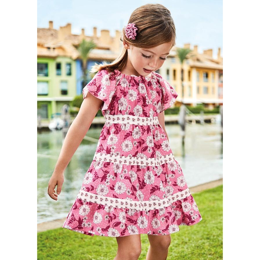 Mayoral Robe Fleuri rose 3 Ans 3923