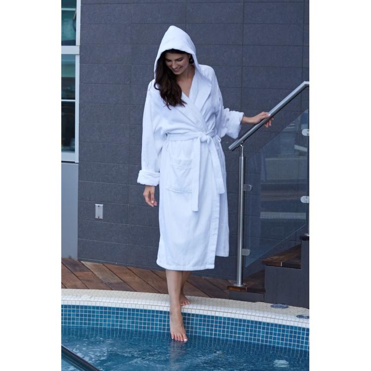 kayanna Robe de chambre avec capuchon White SM Boutique Canicule