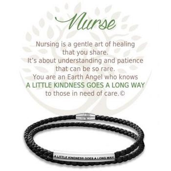 Bracelet cuir/inox Infirmière