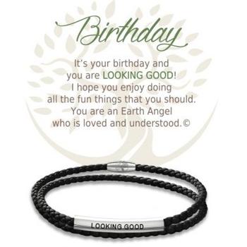 Bracelet cuir/inox Anniversaire