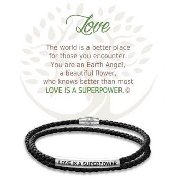 Bracelet cuir/inox Amour