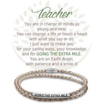 Bracelet cuir/inox Enseignant