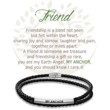 Bracelet cuir/inox Ami
