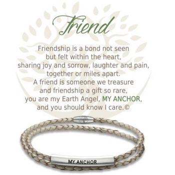 Bracelet cuir/inox Ami