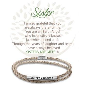 Bracelet cuir/inox Soeur