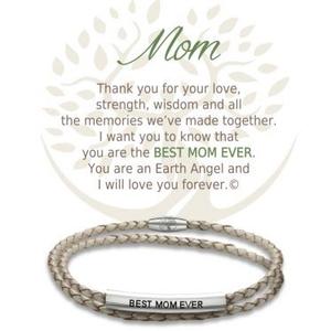 Bracelet cuir/inox Maman