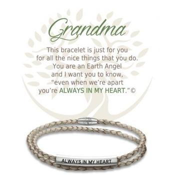 Bracelet cuir/inox Grand-mère