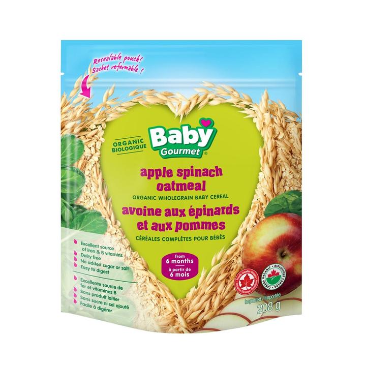 Little Gourmet - Céréales biologiques pour bébé - Avoine épinards et pommes