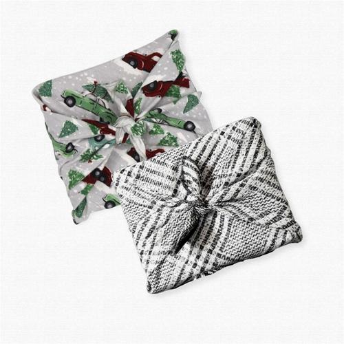 Furoshiki Noël, Emballage Cadeau en Tissu Réutilisable