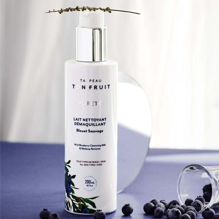 Ta peau, ton fruit - Lait nettoyant et démaquillant - Bleuet sauvage 200 mL