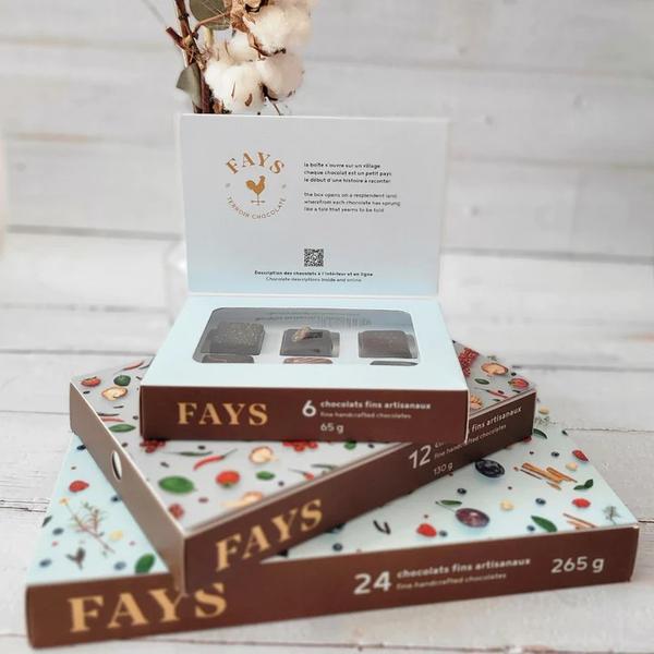 Boîte de 24 chocolats fins artisanaux – FAYS, terroir chocolaté