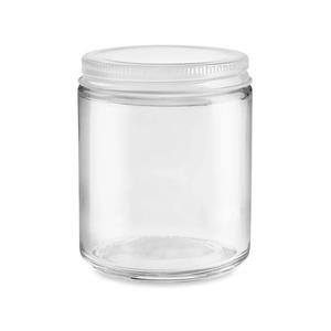 Pot en verre à bord droit - couvercle en métal