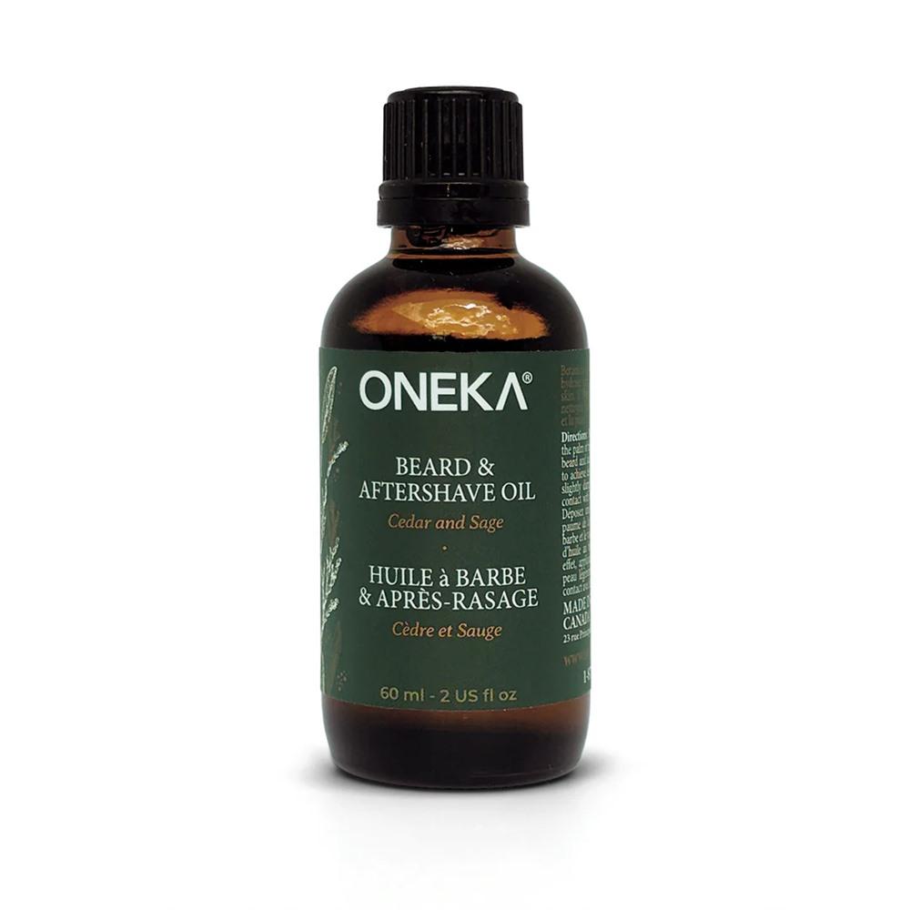 Oneka - Huile à barbe et après-rasage Tout-en-un Cèdre et Sauge