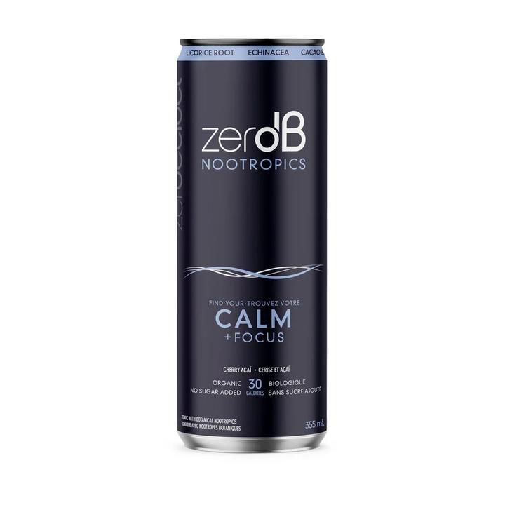 zerodB - Tonique nootropique - 355 mL Cerise et acaï (Calme + focus)