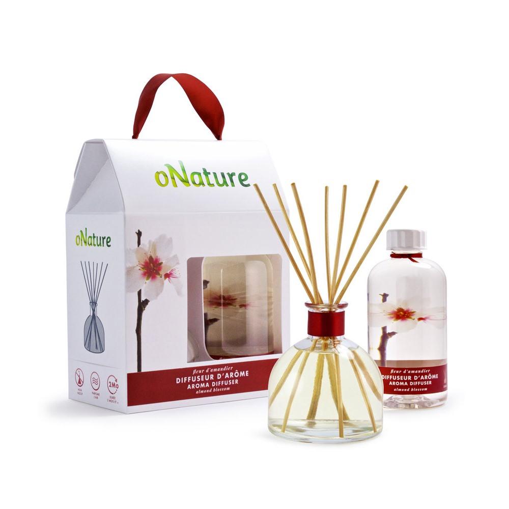 oNature - Coffret diffuseur d'arôme à roseaux 250 mL Fleur d'amandier