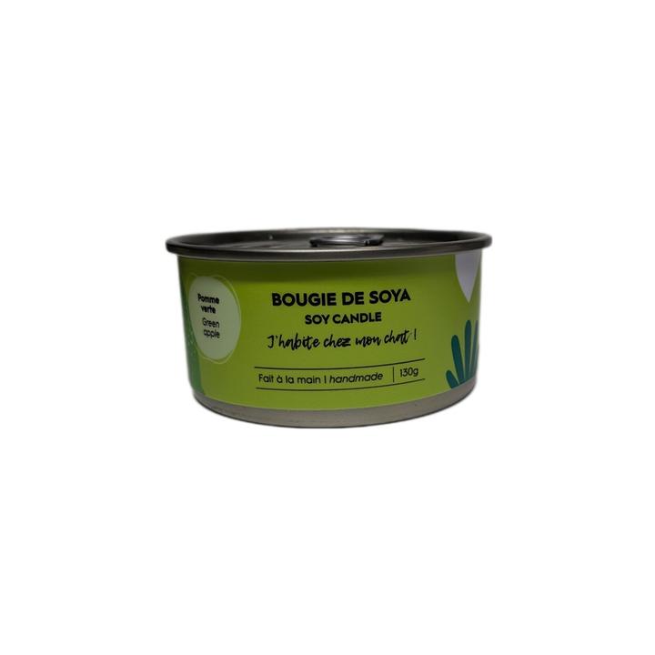 J'habite chez mon chat - Bougie de soya en conserve 130g Pomme verte