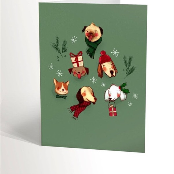 DPKOW Français Joyeux Noël Carte avec Enveloppe, 16 Différentes Noël Carte de Voeux avec Autocollants