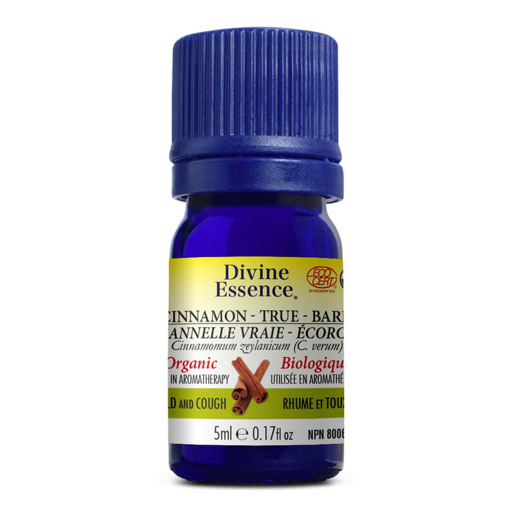 Divine Essence - Huile essentielle biologique - Cannelle Vraie (écorce) 5  mL (com. spéciale)