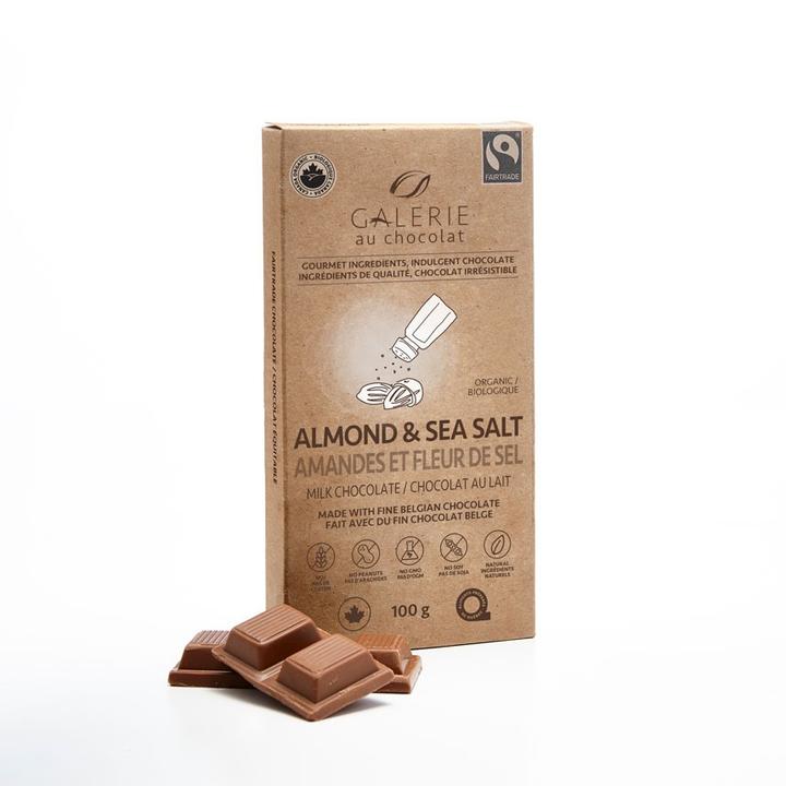 Chocolat sans sucre Belge aux amandes (75g)