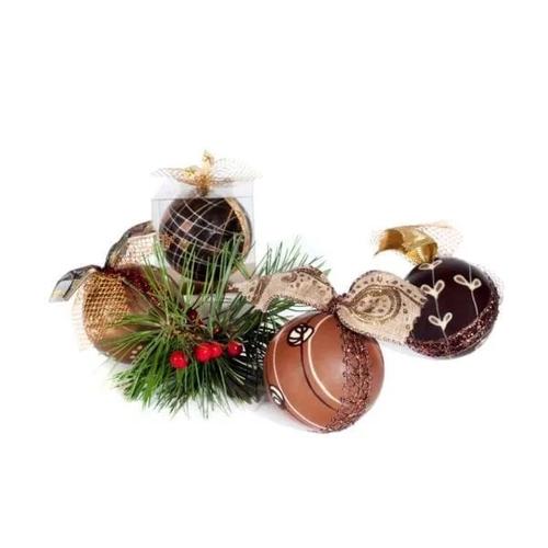 Boule de Noël Scintillante Amandes trois chocolats - Livraison Chocolats